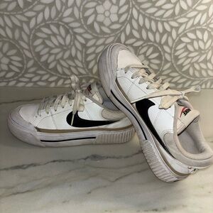 Nike White Sneakers with Black Details